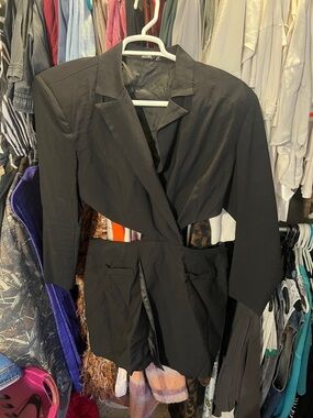 Nasty Gal Black Cutout Tailored Blazer